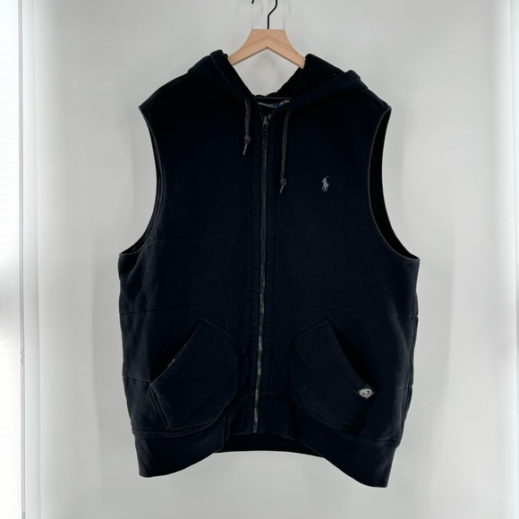 Polo Ralph Lauren Hooded Sweat Quilted Cotton Vest Size XXL - Picture 2 of 11